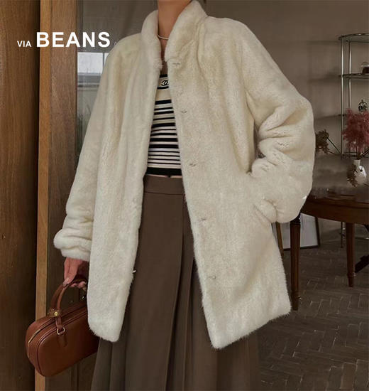 立领双插带海星貂外套 9423010046 商品图2