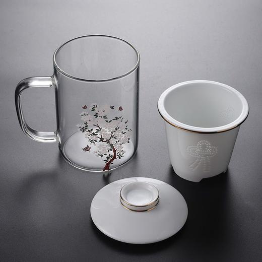 创意变色玻璃水杯家用个性潮流耐热泡茶杯带盖茶水分离办公茶杯子 商品图6