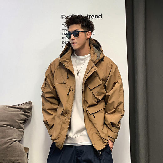 徐太浪美式工装冲锋衣夹克男ins潮春秋户外机能防风运动连帽外套 商品图2