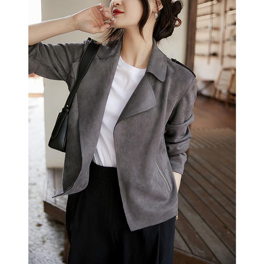 裁缝学苑AS174 短款麂皮绒机车夹克纸样外套女装上衣服装打板 商品图5