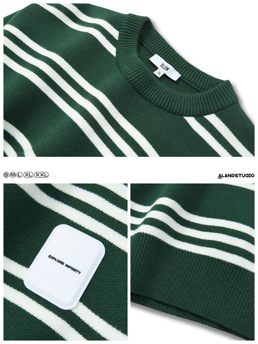 徐太浪日系复古美式条纹毛衣男ins潮秋冬宽松内搭针织打底衫上衣 商品图3