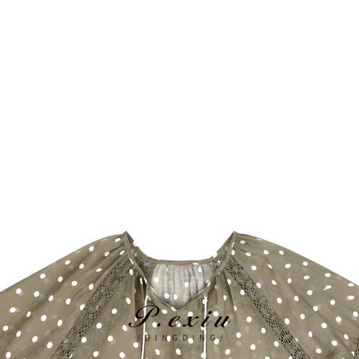 03-5潘依绣丁丁宠粉PanYiXiu/潘依绣【前后两穿】100%苎麻系带高级感波点衬衫 W-61381 商品图2