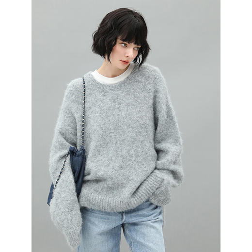 COCOBELLA定制金属LOGO软糯毛衣女美拉德穿搭气质针织衫MZ551C 商品图1