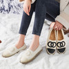 西遇小香风渔夫鞋女新款冬季法式一脚蹬豆豆鞋白色加绒毛毛鞋V0034435 商品缩略图0