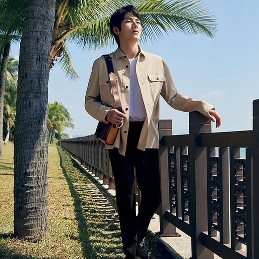 【都市户外】柒牌男装长袖衬衫男春秋新款时尚休闲工装风翻领衬衣	126A70130 商品图3