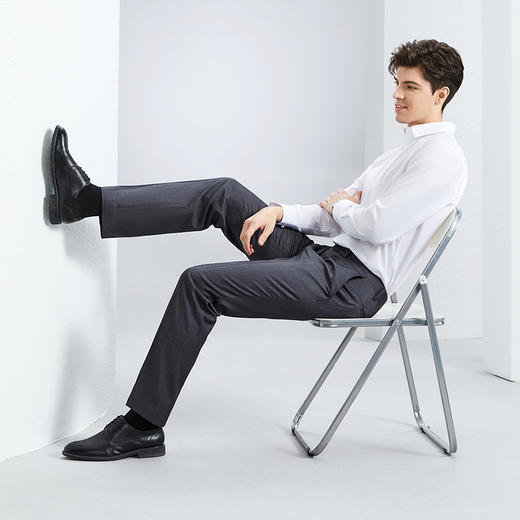 【犀牛褶】柒牌男裤西裤2024春夏新款商务百搭灰色直筒西装长裤子	126H71000 商品图3