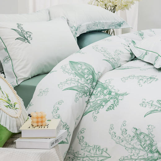 多喜爱 60S贡缎长绒棉清新花卉三/四件套 山谷风铃/聆听幸福 商品图1