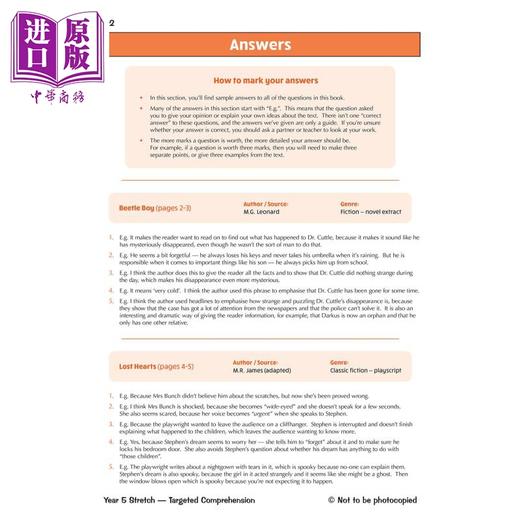 【中商原版】英国原版CGP教辅 新KS2英语有针对性的问题书具有挑战性的理解5年级延伸附答案New KS2 English Targeted Question 商品图4