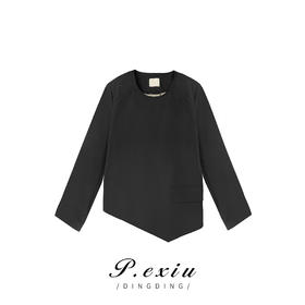 04-2潘依绣丁丁宠粉新款设计感不规则气质宽松套头长袖西装 K5318