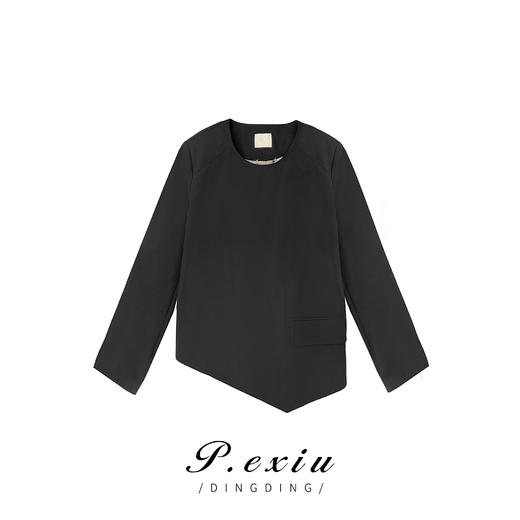 04-2潘依绣丁丁宠粉新款设计感不规则气质宽松套头长袖西装 K5318 商品图0