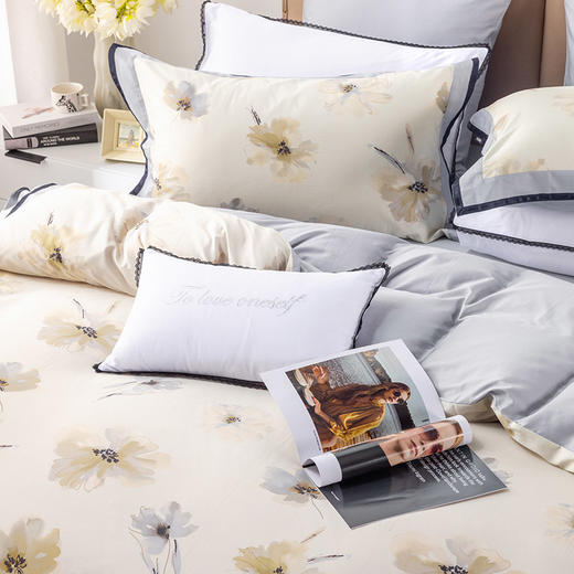 多喜爱 60S贡缎长绒棉法式轻奢四件套 瑰夏/依索hlcs 商品图8