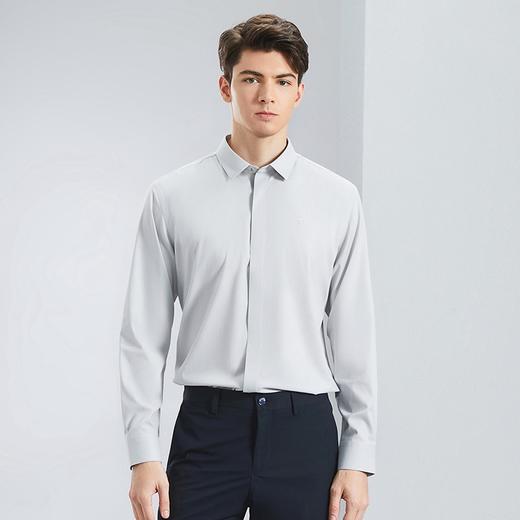 【含莫代尔】柒牌男装长袖衬衫2024春季新款商务正装翻领翻领衬衣	126A70730 商品图1