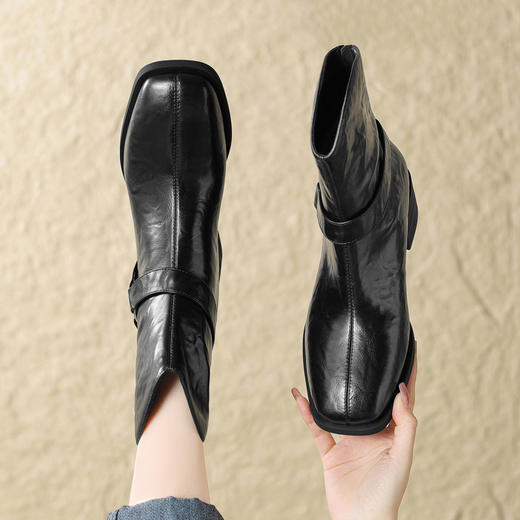 品质好货 | Safiya/索菲娅2023秋冬复古加绒中筒切尔西西部骑士靴 SF34118865 商品图0