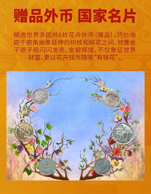 [中钞出品】足银招财鹿·世界花卉外币精选壁画萌版 商品图3