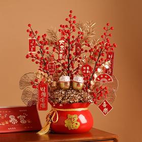 【48小时发货】【新年福气桶花】新年桶花摆件客厅插花年宵装饰品摆设春节乔迁过年龙年礼物