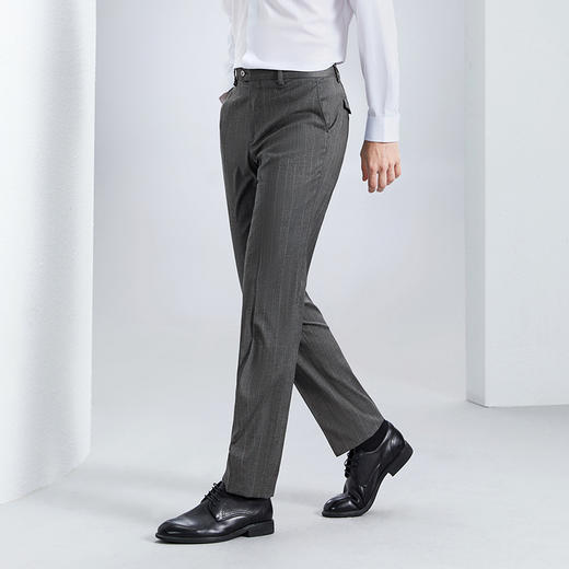柒牌男装西裤男士春夏2024新款商务休闲色织条纹修身直筒西装长裤	126H72310 商品图1
