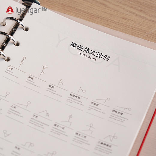 艾扬格文创A5活页笔记本（新版）道林纸 艾扬格大师语录   艾扬格体式名称体式图例 商品图5