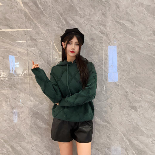 104WS格纹连帽毛织卫衣31009（绿） 冬季 304024032105 商品图2