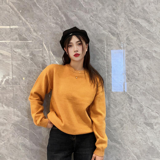 17WS圆领基础毛织上衣31009（黄紫） 冬季 307064032105 商品图2