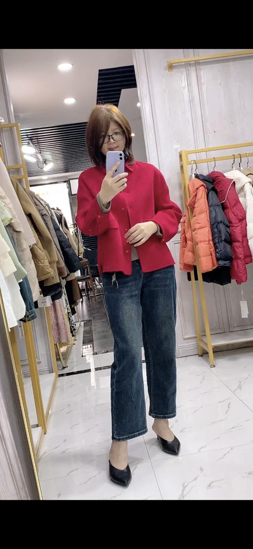 D6185         洋气气质减龄百搭短款双面羊绒大衣外套(特价不退换） 商品图0