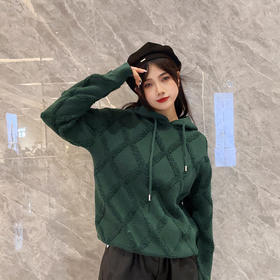 104WS格纹连帽毛织卫衣31009（绿） 冬季 304024032105
