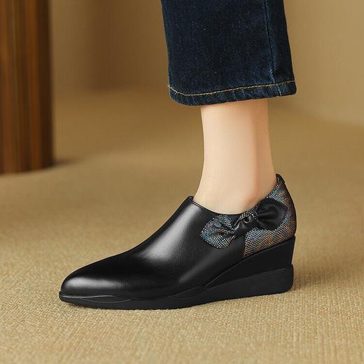 【预售5天】软底妈妈鞋，牛皮中跟尖头粗跟马丁靴深口鞋BXJ-379-2 商品图2