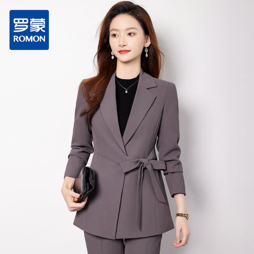 【上衣+裤子】罗蒙女士面试套装职业简约百搭舒适通勤正装西服女 商品图0