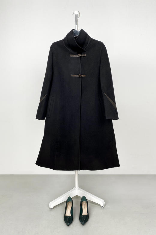 青骊色、漆黑色绵羊毛大衣LZ6C01 商品图8