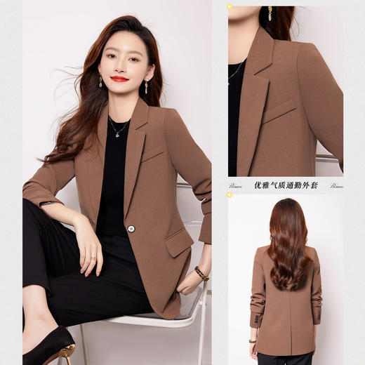 【商务职业】罗蒙女士西服外套女韩版直筒休闲宽松时尚气质小西服上衣 商品图4