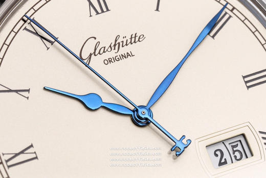 格拉苏蒂原创议员1-36-03款原装开模副本，突破了市场版本日历无法双跳的BUG，3D打印开模立体月相盘（非平面），同步原装尺寸40mm*12mm，配件均可通用原装，白面珍珠白颗粒感十足 商品图7