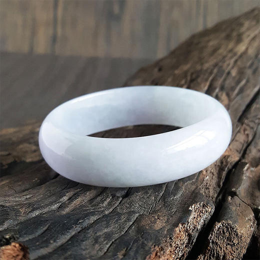 【天然正品】天然精品细腻无杂裂糯种紫罗兰色54.5号翡翠贵妃手镯  071023NJ09 商品图2