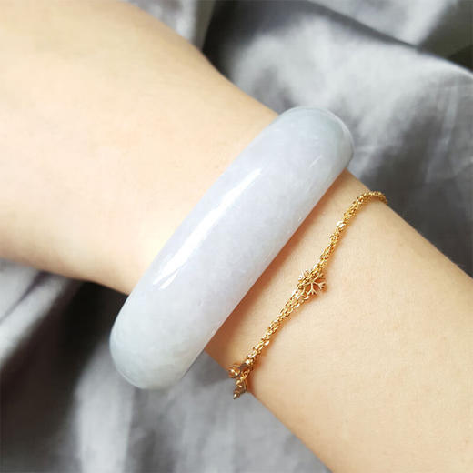 【天然正品】天然精品细腻无杂裂糯种紫罗兰色54.5号翡翠贵妃手镯  071023NJ09 商品图4