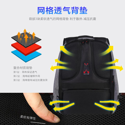 维多利亚旅行者商务防盗笔记本电脑包背包双肩包1006 商品图1