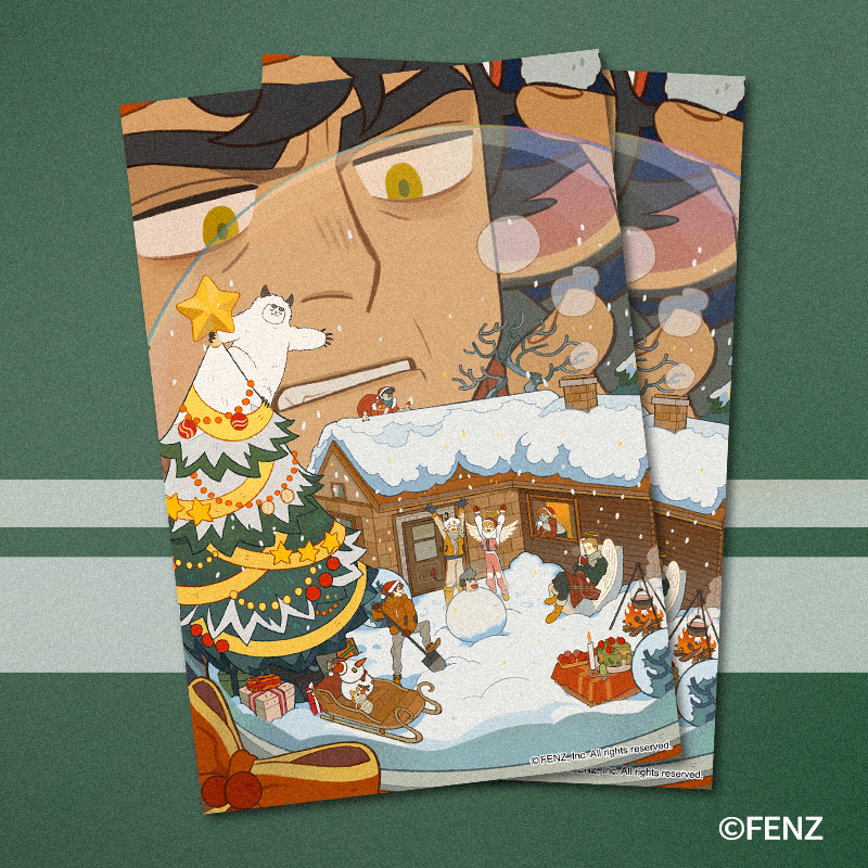 【万圣街】雪夜来客 街坊过圣诞明信片（仅限兑换）