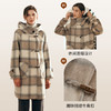 欧芮儿格纹牛角扣连帽双面呢外套复古学院风 商品缩略图3