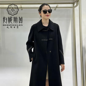 青骊色、漆黑色绵羊毛大衣LZ6C01