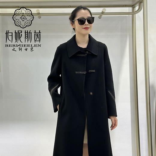 青骊色、漆黑色绵羊毛大衣LZ6C01 商品图0