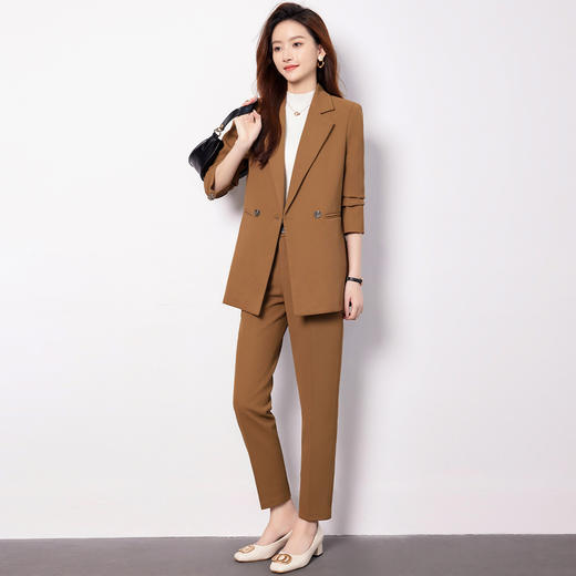【上衣+裤子】罗蒙女士两件套套装时尚气质简约职场西服套装女 商品图4