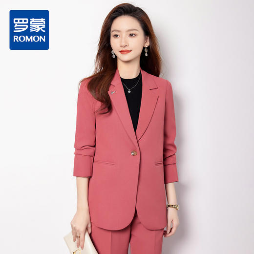 【上衣+裤子】罗蒙女士套装商务通勤职业百搭气质面试两件套女 商品图0