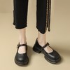 ZHR乐福鞋女2024春季新款百搭厚底休闲时尚学院风魔术贴粗跟浅口玛丽珍 商品缩略图5