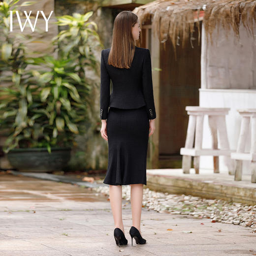 IWY/气质小香风西装套装裙女秋冬长袖鱼尾裙职业装高端商务前台工作服C1894+S1671 商品图4