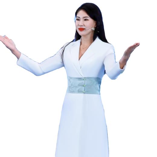 IWY/新款白色新中式播音主持人正装女复古国风连衣裙气质演讲服装FYQ236-W 商品图4