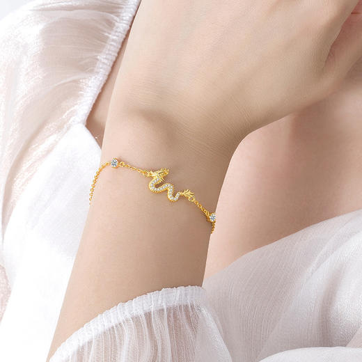 新年好物！【祥龙纳福手链】s925纯银18K金色祥龙纳福，红绳手链本命年红绳十二生肖龙年手链，时尚个性 商品图4