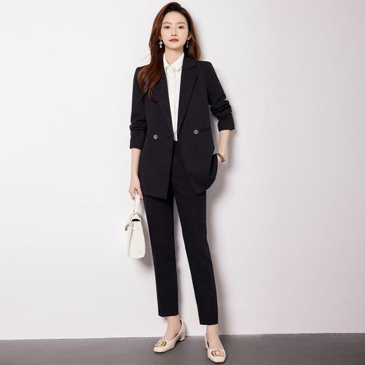 【上衣+裤子】罗蒙女士两件套套装时尚气质简约职场西服套装女 商品图5