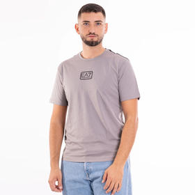 EMPORIO ARMANI EA7 阿玛尼 男士棉质徽标印花圆领短袖T恤 浅灰色 6RPT05 PJ02Z 1920