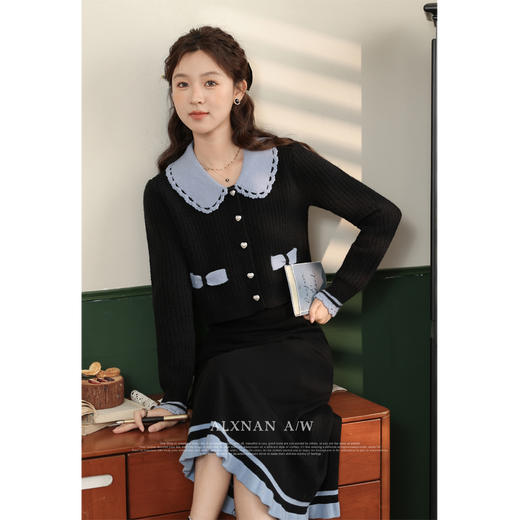 鹿向南《月光奏鸣曲》吊带连衣裙两件套女秋冬新款高级感裙子上衣 商品图4