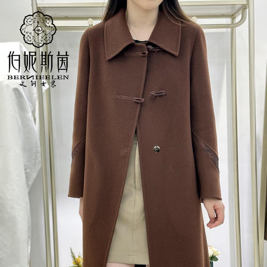 青骊色、漆黑色绵羊毛大衣LZ6C01 商品图1