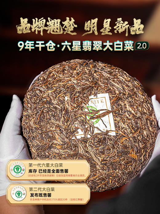 【藏剑山庄】郭少华第2代六星班章大白菜！9年陈原厂老料 ！2499克/盒7片《1盒赠1片》【4盒整件28片 赠4片】 商品图4