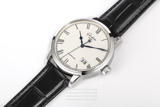 格拉苏蒂原创议员1-36-03款原装开模副本，突破了市场版本日历无法双跳的BUG，3D打印开模立体月相盘（非平面），同步原装尺寸40mm*12mm，配件均可通用原装，白面珍珠白颗粒感十足 商品图5