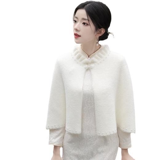 钉珠加厚斗篷复合蕾丝加绒气质百搭披肩SJT-20231123 商品图4